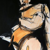 Akt_0, akryl na płótnie, 70x100 cm, 2020