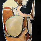 Akt_4, akryl na płótnie, 70x100 cm, 2020