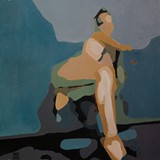 Akt na krześle, akryl na płótnie 70x70cm, akryl na płótnie, 2015