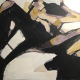 Akt w czarnych pończochach, akryl na płótnie 120x80cm, 2018