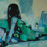 Akt w zieleniach 1, akryl na płótnie, 2016