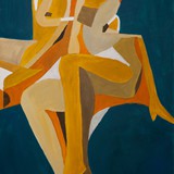 Akt z lustrem 3, akryl na płótnie 70x100cm, 2018