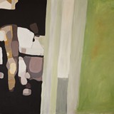 Dziewczyna myjąca włosy, akryl na płótnie 100x80cm, 2016