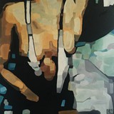 Dziewczyna w białej koszulce, olej na płótnie,  2015