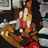 Dziewczyna w czerwonej sukience, olej na płótnie 80x120cm, 2017