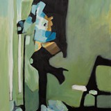 Dziewczyna w niebieskiej bluzce 1, akryl na płótnie 70x100cm, 2016