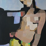 Dziewczyna w zółtych spodniach, olej na płótnie 80x120cm, 2016