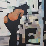 Kobieta w łazience, olej na płótnie 70x100cm, 2015