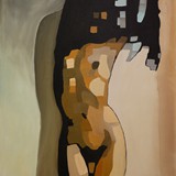 Kobieta w sypialni 2 olej na płótnie,  70x100 cm, 2013