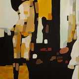 Kobieta w sypialni 4, olej na płótnie,  80x120 cm, 2013