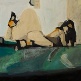 Leżąca na sofie, olej na płótnie, 2016