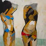 Pod prysznicem, akryl na płótnie 70x100cm, 2019