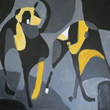 Dogs5, akryl na płótnie, 80x80cm, 2018