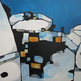 Taras 3, olej na płótnie, 80x80cm, 2016