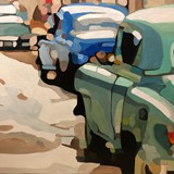 Auta, olej na płótnie, 90x80cm, 2024