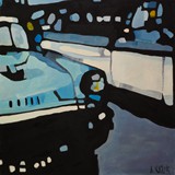 Auta niebieskie 2, olej na płótnie, 2015