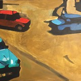 Scena uliczna1, akryl na płótnie, 2016