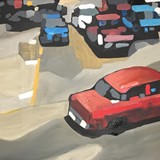 Scena uliczna2, akryl na płótnie, 20189