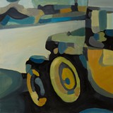 Stary samochód, olej na płótnie, 2012