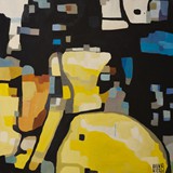 Żółty skuter, olej na płótnie, 2015