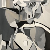 Byki 6, olej na płótnie 70x100cm, 2022