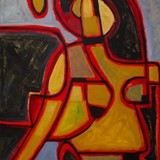 Akt geometryczny 8, akryl na płótnie 70x100cm, 2019