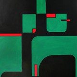 Akt geometryczny IMG_3150 akryl na płótnie 90x130cm, 2021