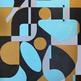 Skutery Palermo 1, akryl na płótnie 100x140cm, 2021