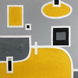 Wnętrze z obrazkiem, akryl na płótnie 80x80cm, 2022