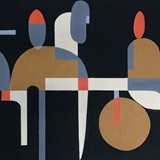 Wyścigi kłusaków 2, akryl na płótnie, 2021