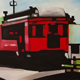 Czerwony wagon, olej na płótnie 80,5x65cm, 2013