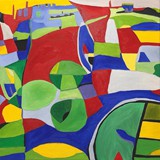 Krajobraz nr 1, oil on canvas, 60x60cm, 2024