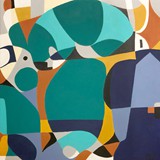 Krajobraz nr 12, akryl na płótnie, 60x60cm, 2023