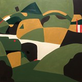 Krajobraz nr 15, akryl na płótnie,  80x80cm, 2023