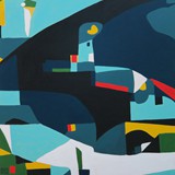 Krajobraz nr 16, akryl na płótnie, 80x80cm, 2023