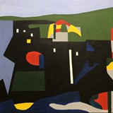 Krajobraz nr 19, akryl na płótnie, 60x60cm, 2023