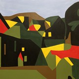 Krajobraz nr 20, akryl na płótnie,  60x60cm, 2023