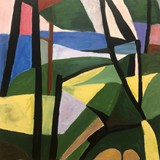 Krajobraz nr 27, akryl na płótnie,  60x60cm, 2023