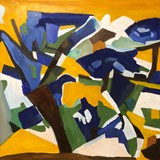 Krajobraz nr 30, akryl na płótnie, 80x80cm, 2024