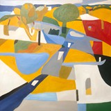 Krajobraz nr 33, olej na płótnie, 70x70cm, 2024