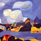 Krajobraz nr 36, olej na płótnie, 80x80cm, 2024