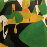 Krajobraz nr 4, akryl na płótnie, 80x80cm, 2023