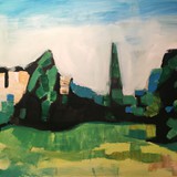 Krajokraz włoski, akryl na płótnie, 2016