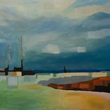 Pejzaż popołudniowy, olej na płótnie 120X80cm, 2013