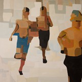 Chłopcy, olej na płótnie 80x80cm, 2015