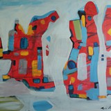 Pielgrzymi, akryl na płótnie, 2015