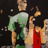 Vis a vis, olej na płótnie, 80x90cm, 2014