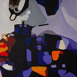 Martwa natura w fioletach, olej na płótnie, 100x80cm, 2019