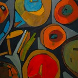 Martwa natura z naczyniami, akryl na płótnie, 70x90cm, 2016