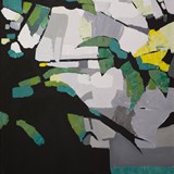 Martwa natura z palmą, akryl na płótnie 70x100cm, 2016